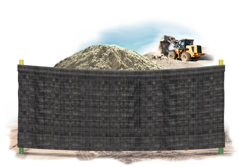 Graphic of silt fence at a construction site