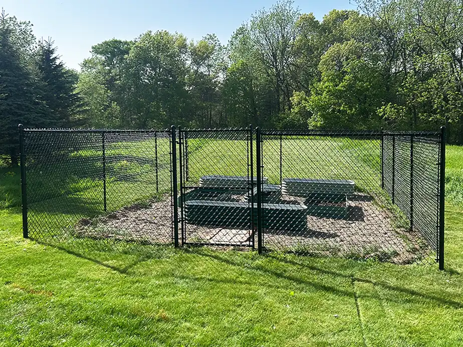 Chain link fence installation