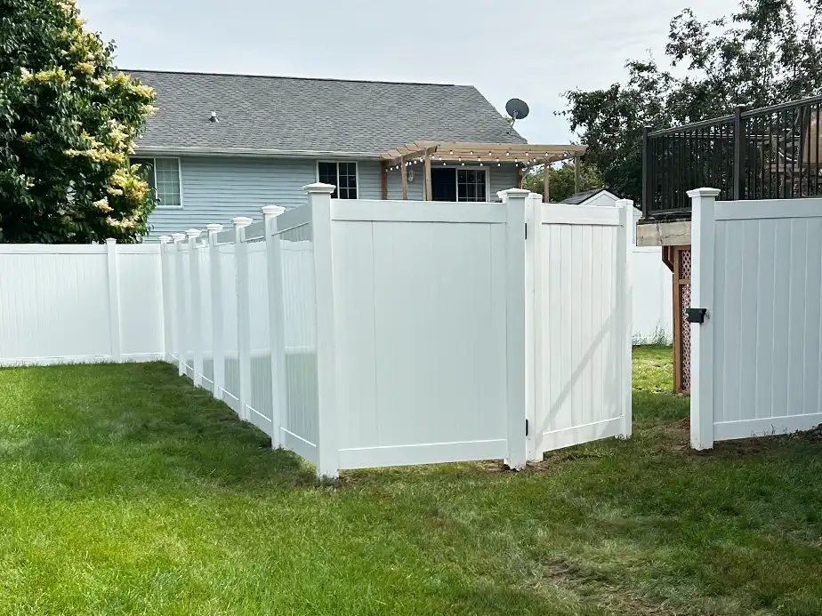 Vinyl fence installation