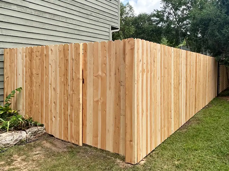Wood fence installation