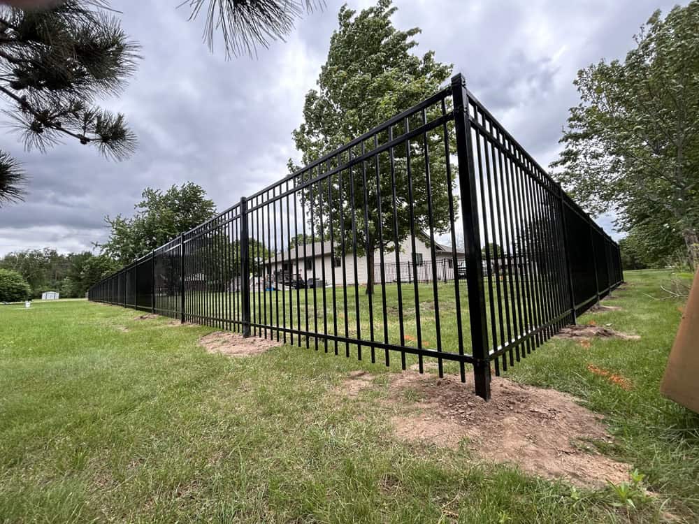 Black Steel Bar fence installation