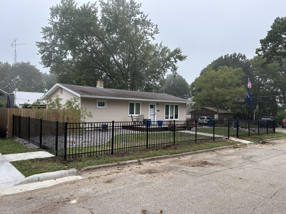 Black Steel Bar fence installation