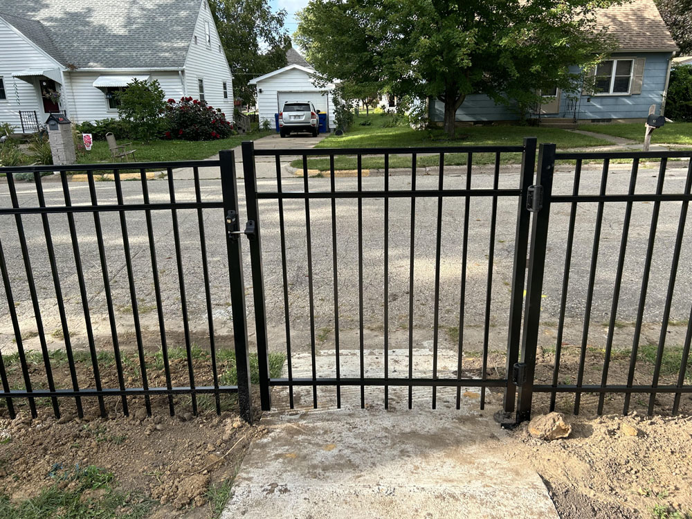 Black Steel Bar fence installation-gate