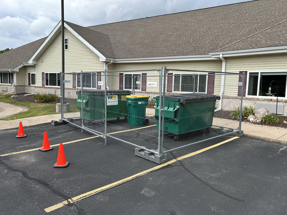 Temporary Fencing Installation around aluminum cans