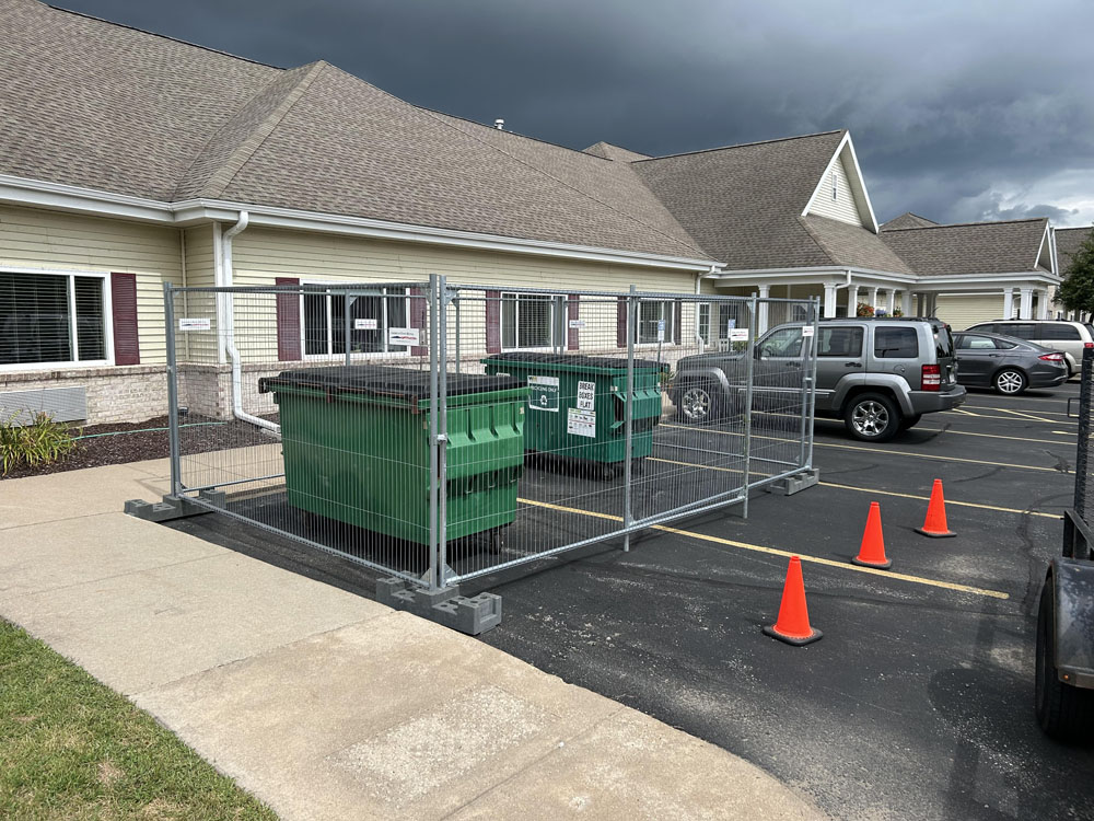 Temporary Fencing Installation around aluminum cans