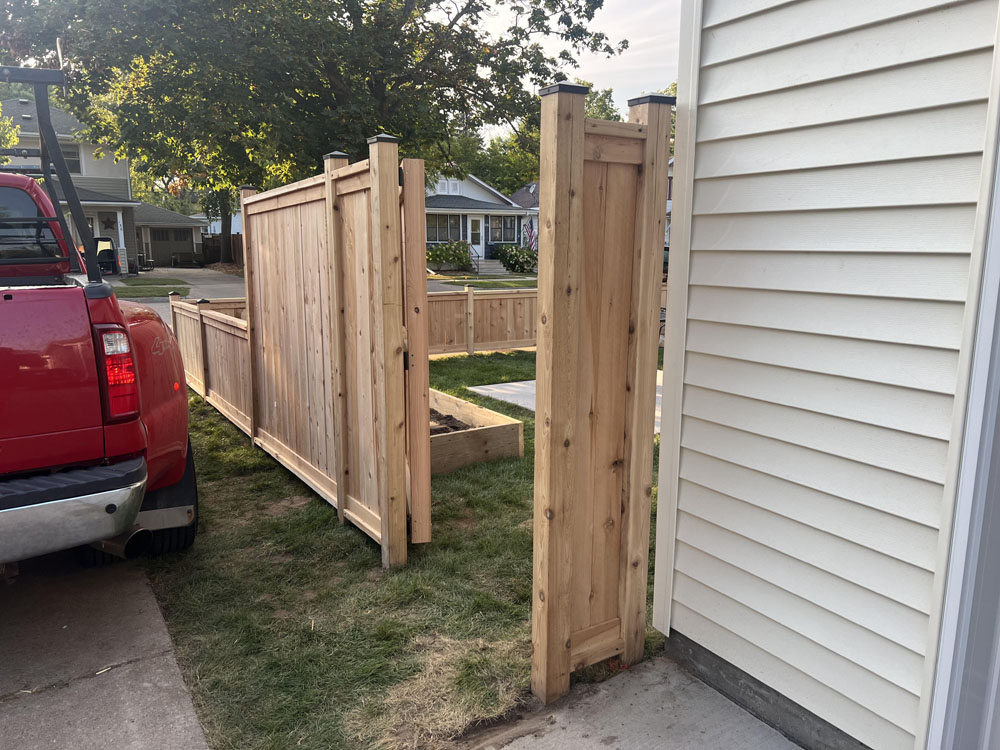 Wood fence installed by Flyway Fence Co.