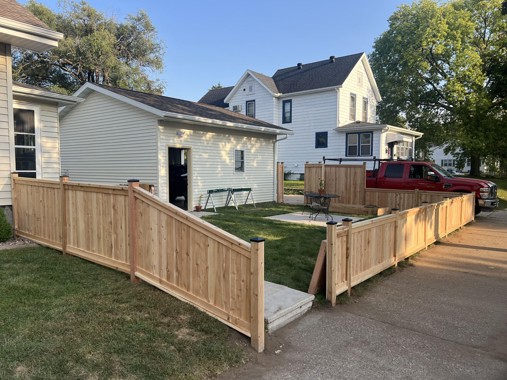 Wood fence installed by Flyway Fence Co.