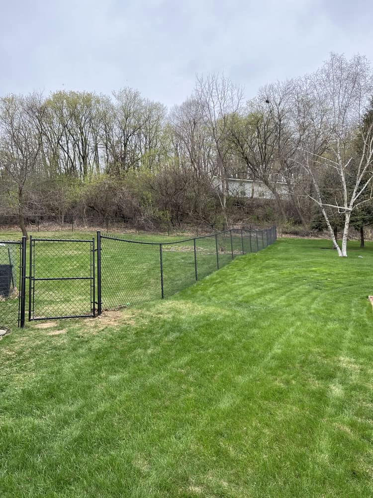 chain link fence install by Flyway Fence Co