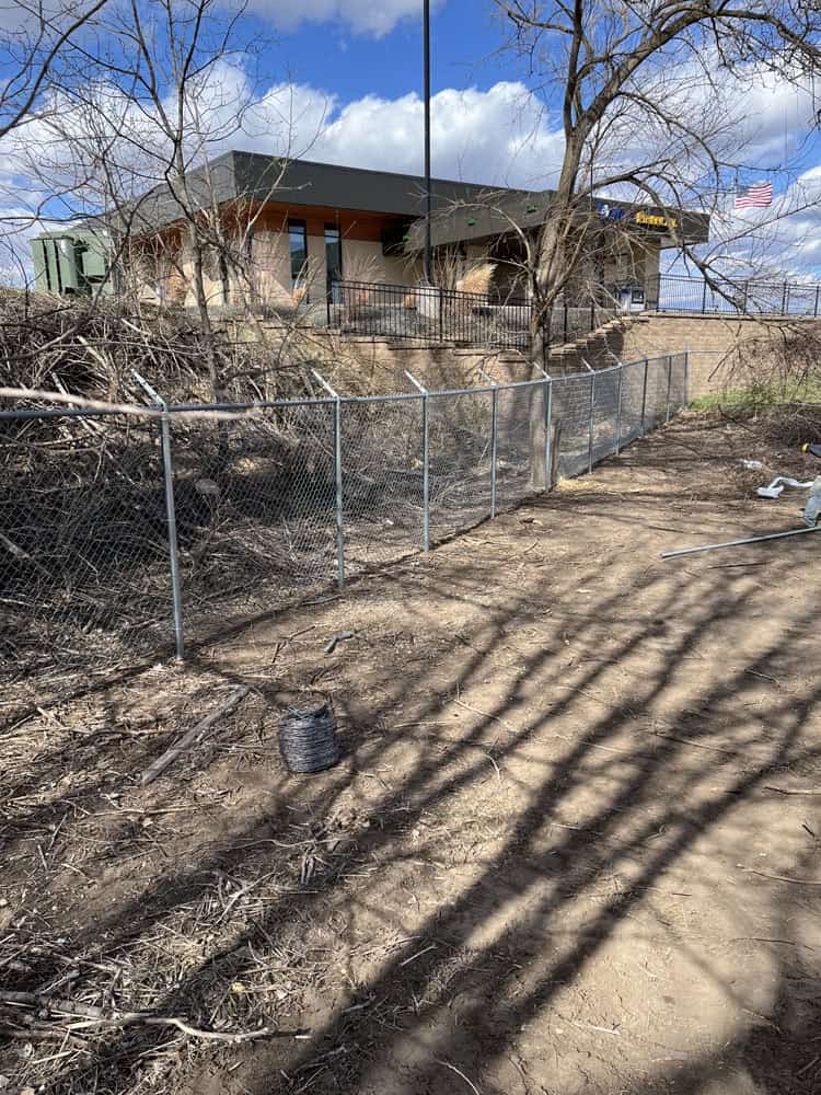 chain link fence install by Flyway Fence Co
