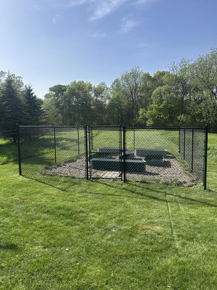chain link fence install by Flyway Fence Co