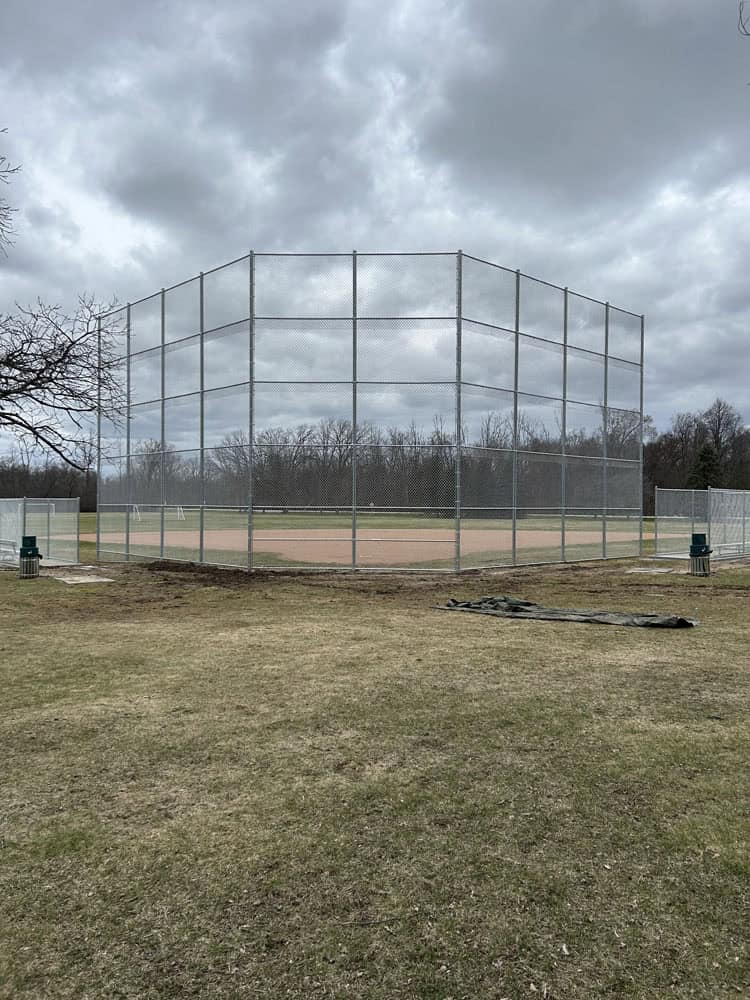 Chain Link fencing installation by Flyway Fence Co - ball park