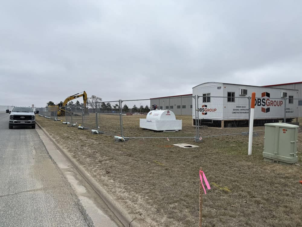 Temporary fencing installation by Flyway Fence Co