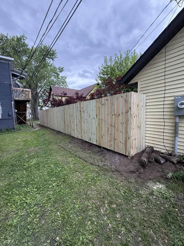 Wood fence install