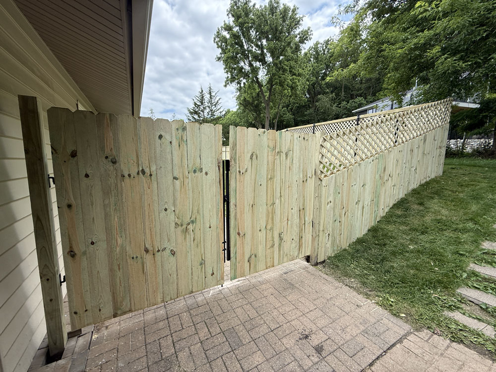 Wood Fence Installation with gate