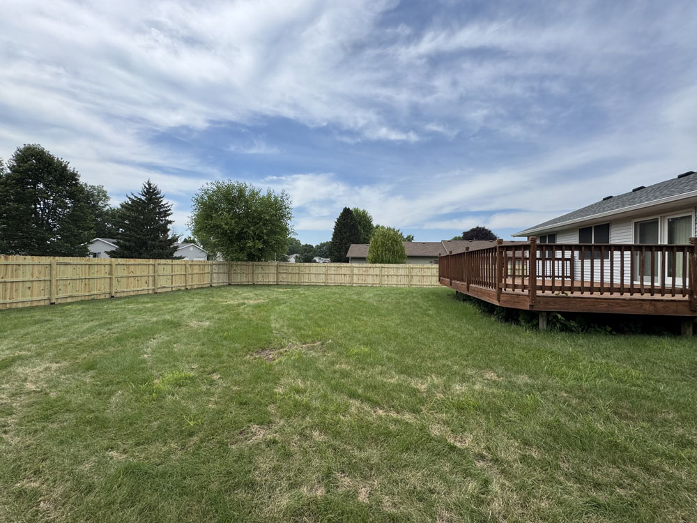 Large yard Wood Fence Installation
